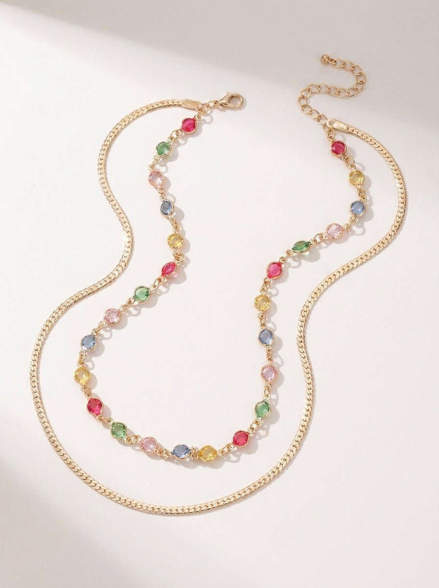 Geometric Layered Necklace — Everyday Statement - Myglova