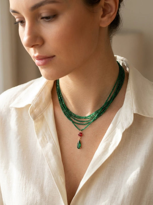 Statement Choker Layered Necklace — Gold Plated - Myglova