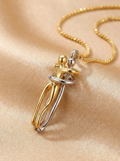 Always Close 925 sterling silver hug pendant detail