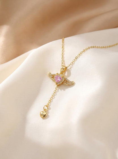 Angel Wings Heart Necklace
