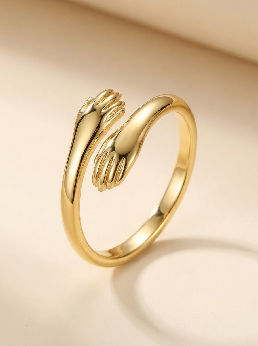 Gold Embrace Hug Ring in 925 sterling silver