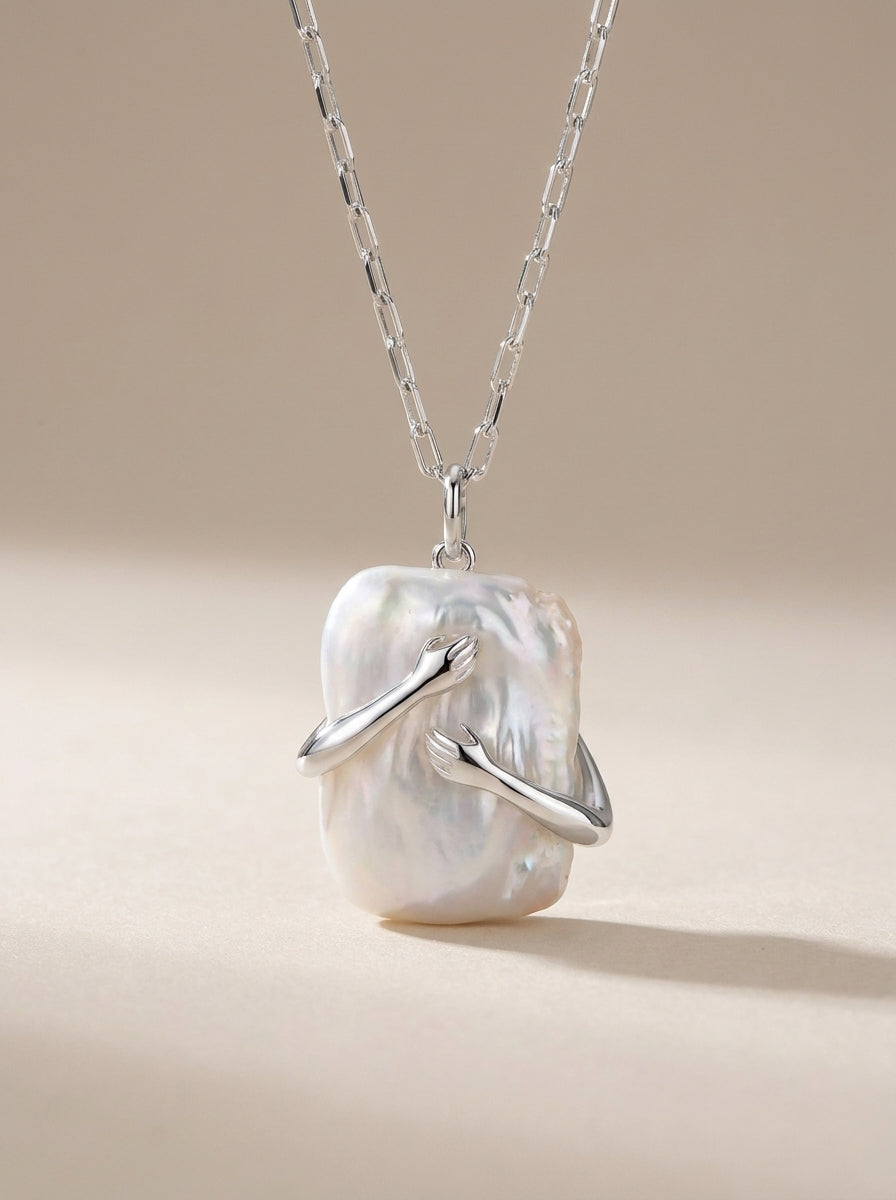 The "Eternal Embrace" Square Baroque Pearl Necklace
