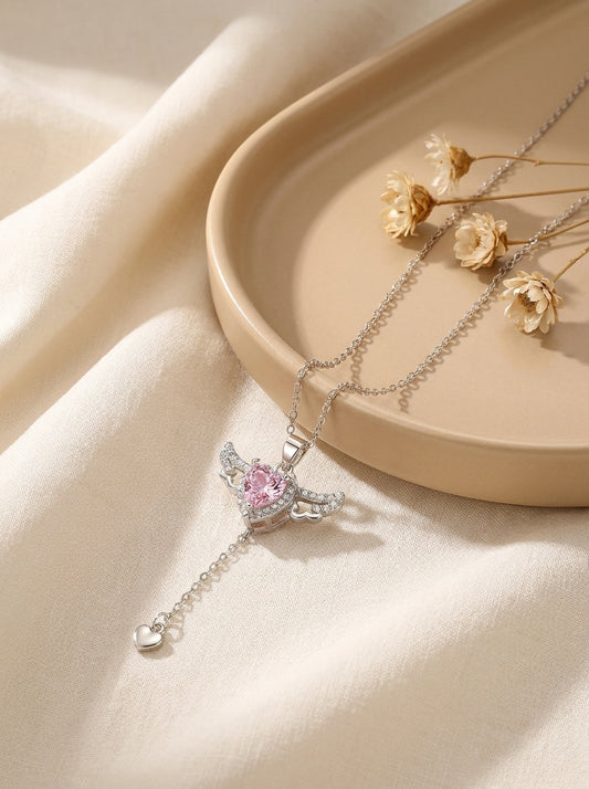 Angel Wings Heart Necklace