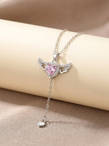 Angel Wings Heart Necklace