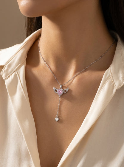Angel Wings Heart Necklace