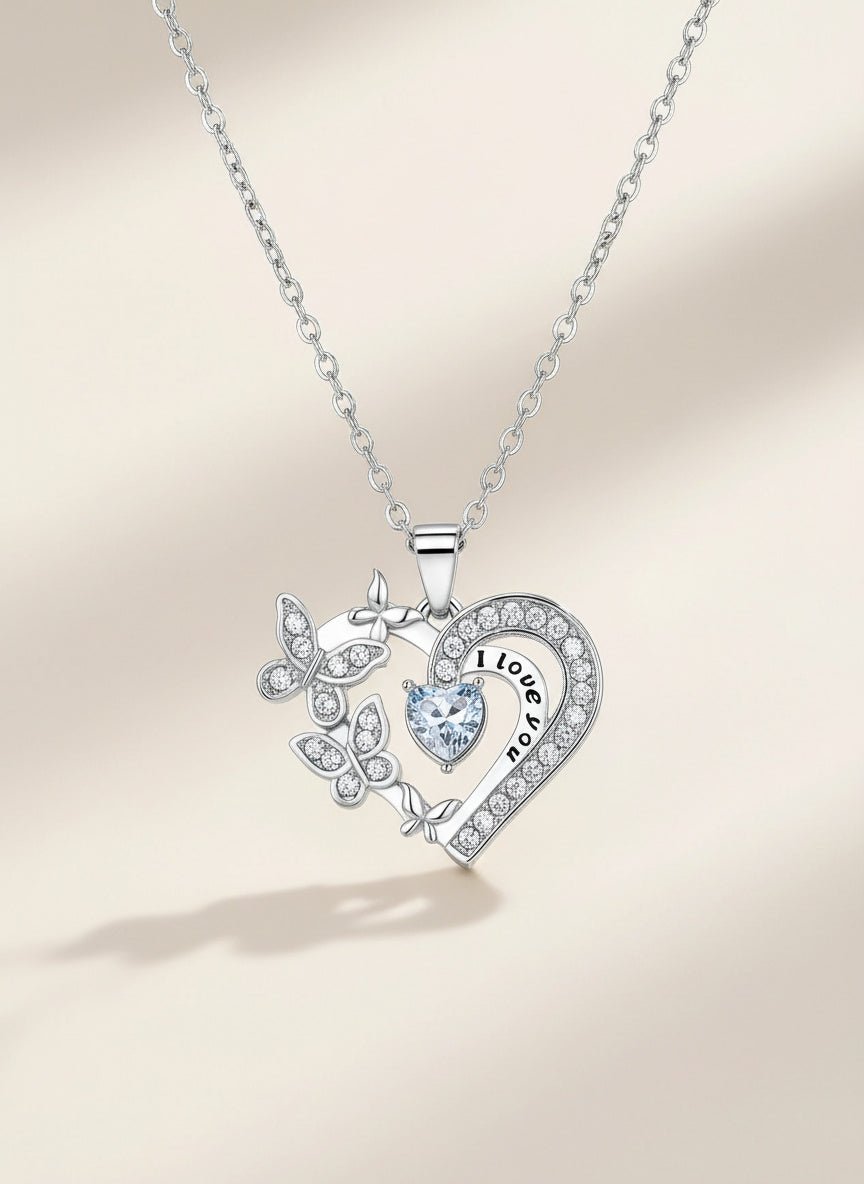 Amora Butterfly Heart Necklace - Myglova