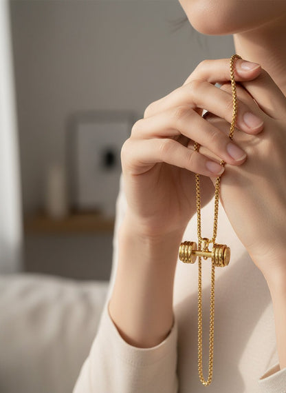 Atlas Dumbbell Pendant Necklace - Myglova