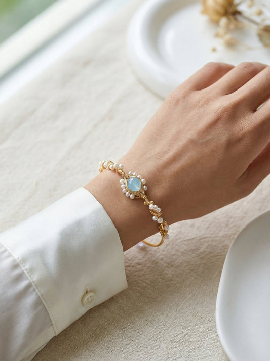 Aurielle Pearl Heart Bracelet - Myglova