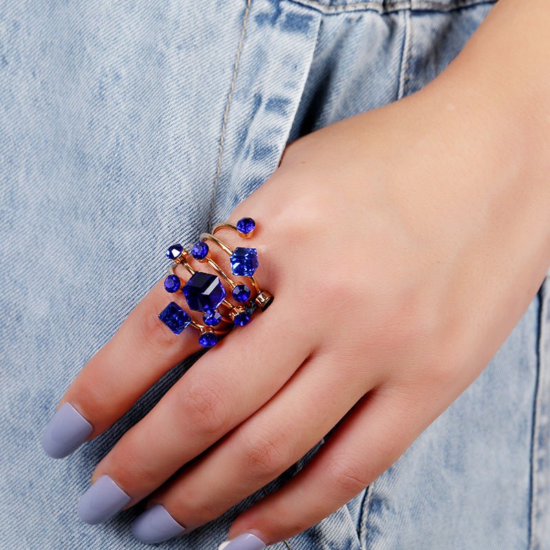 Colorful Boho Stacking Ring Set — Vintage Style - Myglova