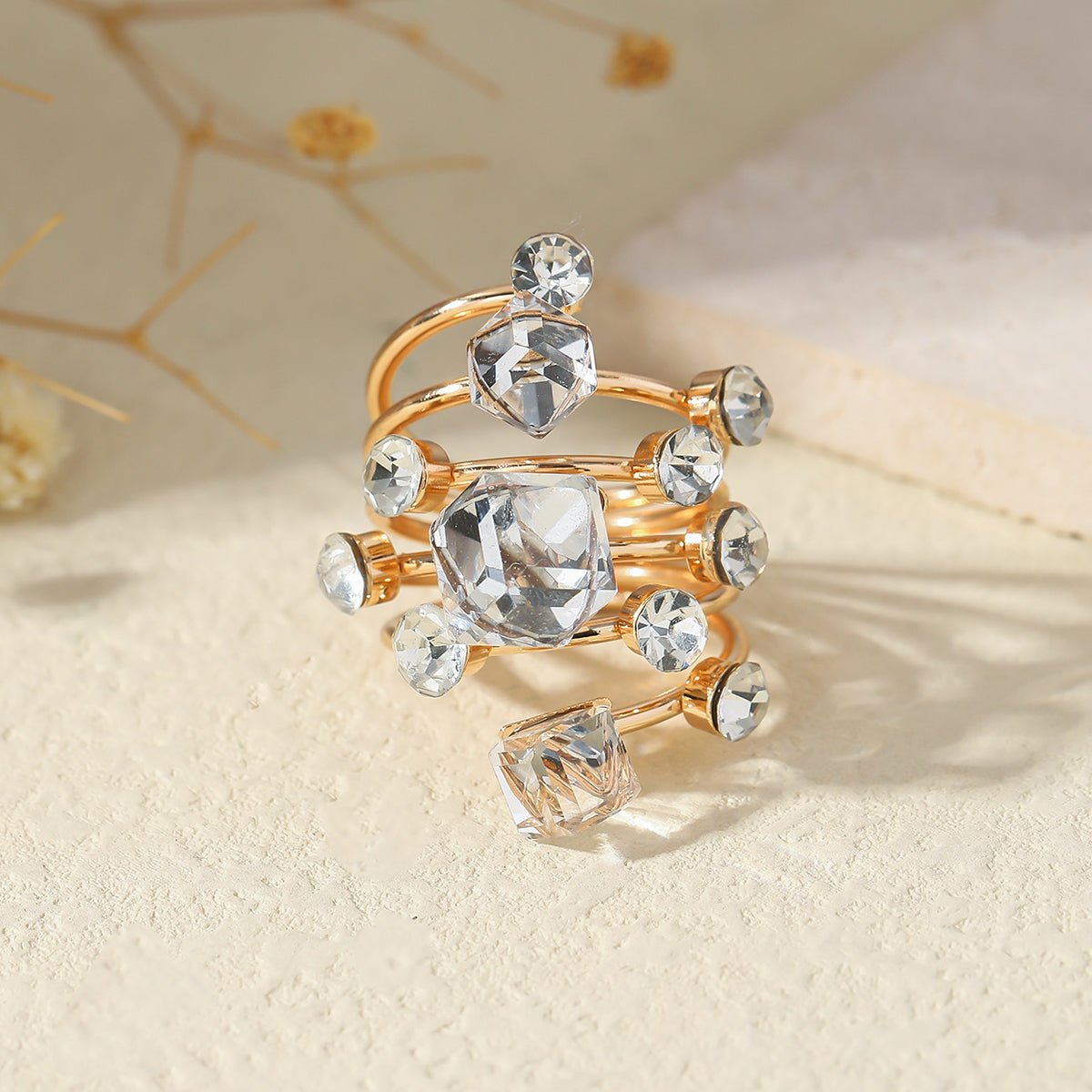 Colorful Boho Stacking Ring Set — Vintage Style - Myglova