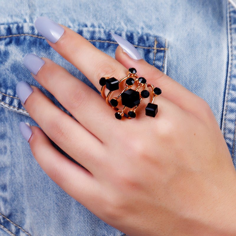 Colorful Boho Stacking Ring Set — Vintage Style - Myglova