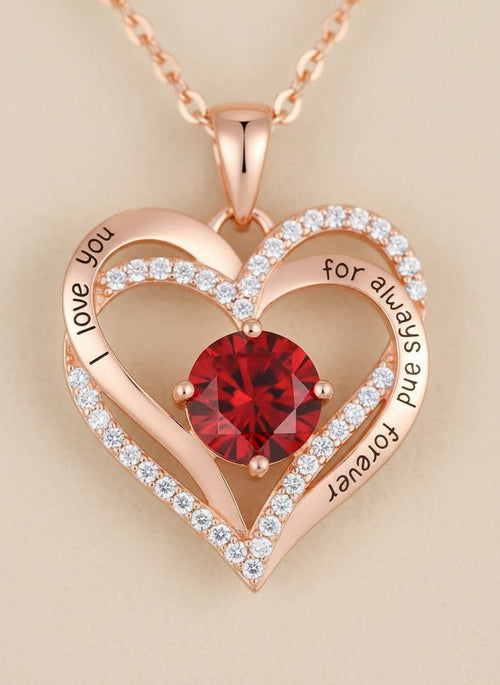 Crimson Heart Pendant Necklace - Myglova