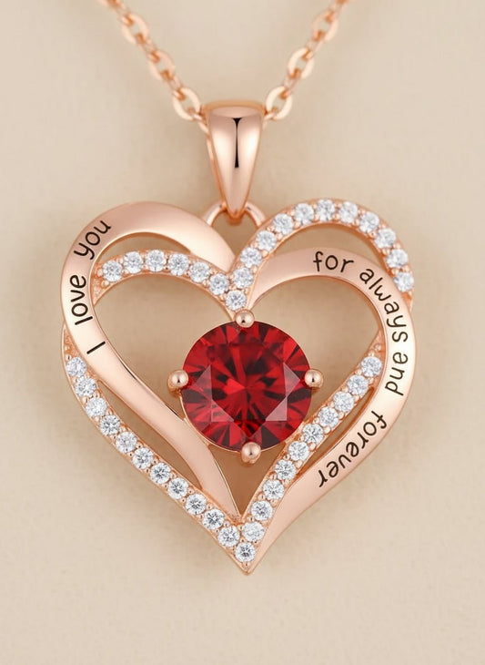 Crimson Heart Pendant Necklace - Myglova