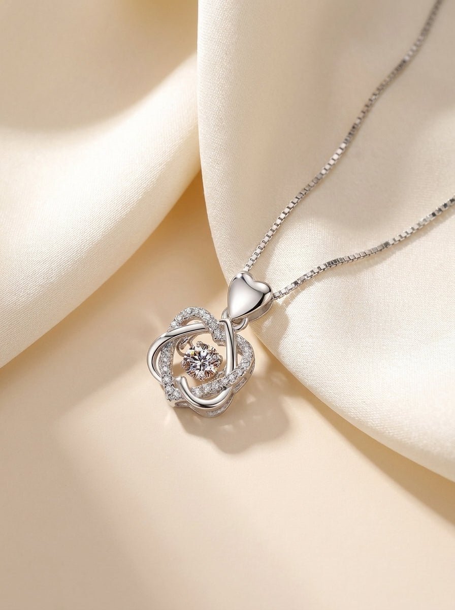 Delicate Heart Pendant Necklace — Rose Gold Plated - Myglova