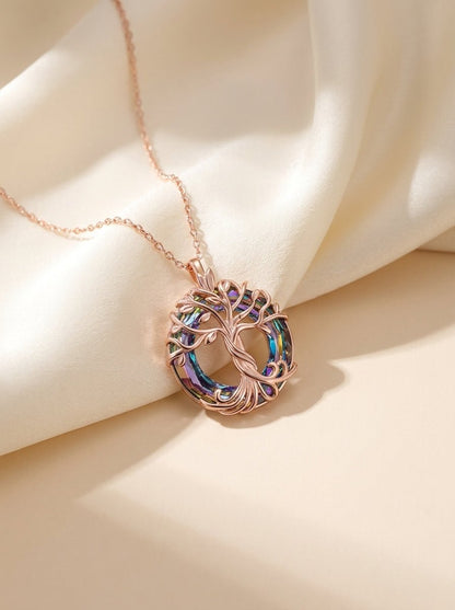 Delicate Tree of Life Necklace — Rose Gold Plated - Myglova