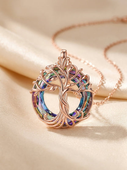 Delicate Tree of Life Necklace — Rose Gold Plated - Myglova