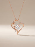 Eternal Bond: Double Heart Zircon & Rhinestone Pendant - Myglova