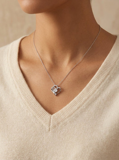Eternal Bond: Double Heart Zircon & Rhinestone Pendant - Myglova