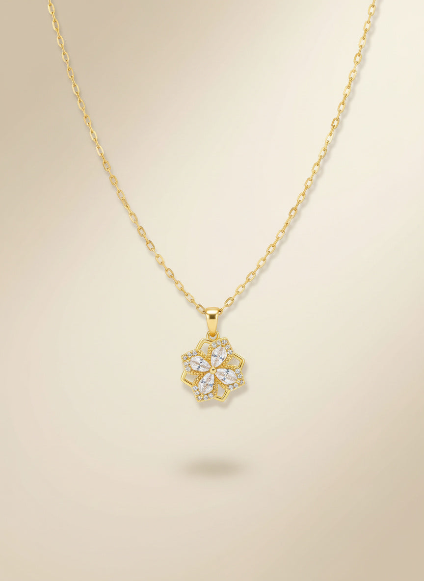 Fortuna Rotating Clover Necklace