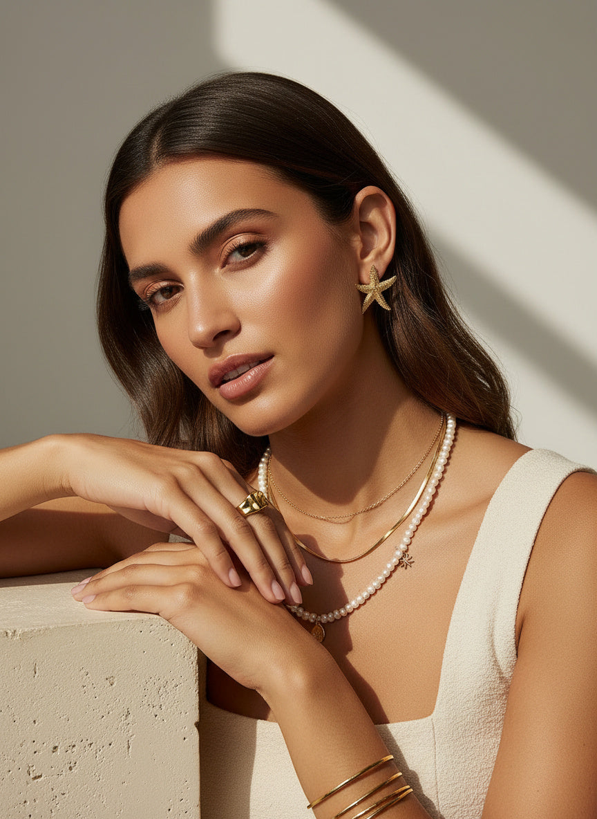 Serene Starfish Stud Earrings