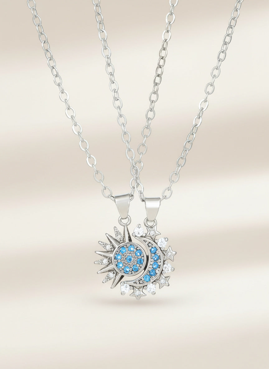 Magnetic Sun & Moon Connection Necklace Set (2 Pieces)