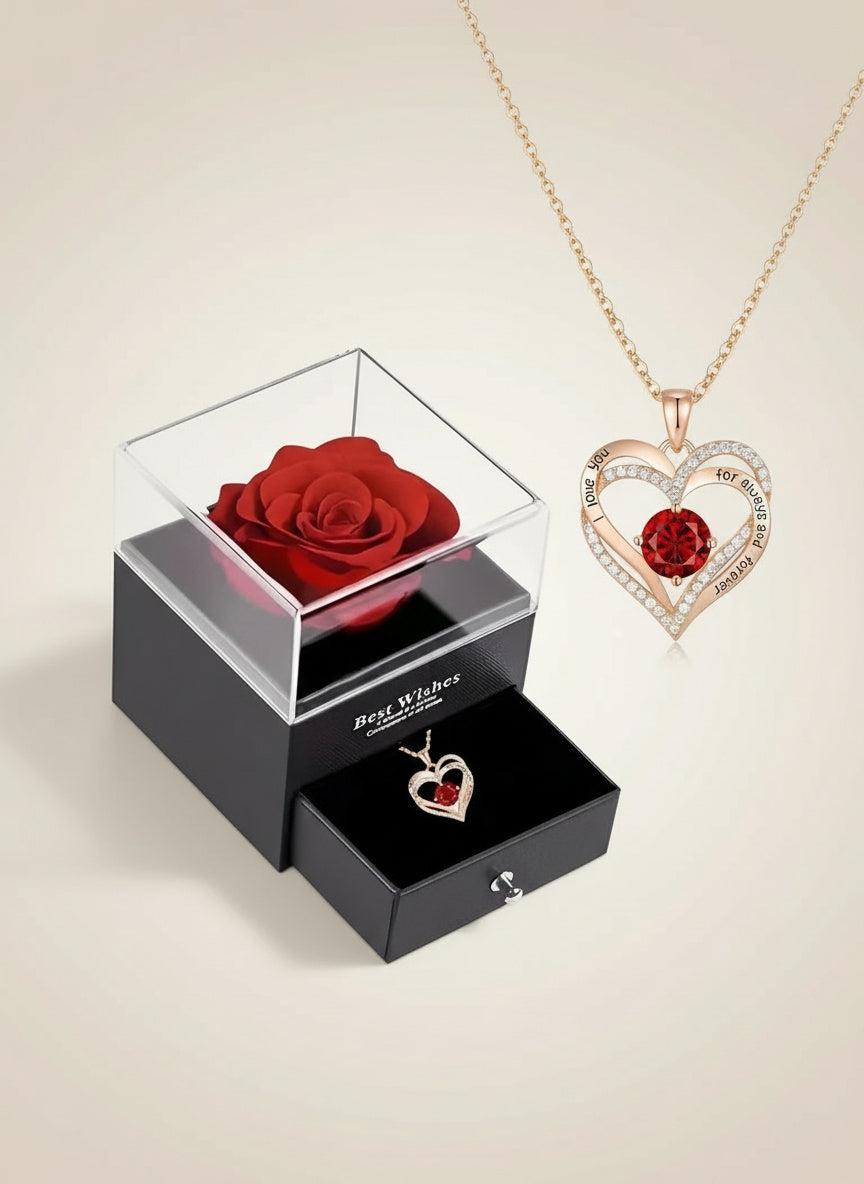 Crimson Heart Pendant Necklace