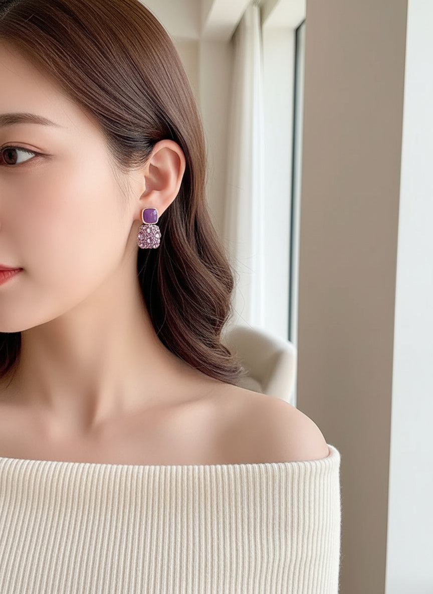 Lustre Cube Stud Earrings