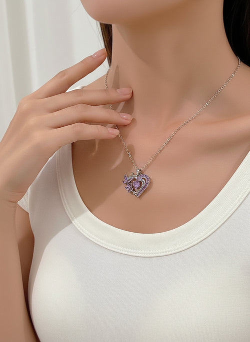 Amora Butterfly Heart Necklace