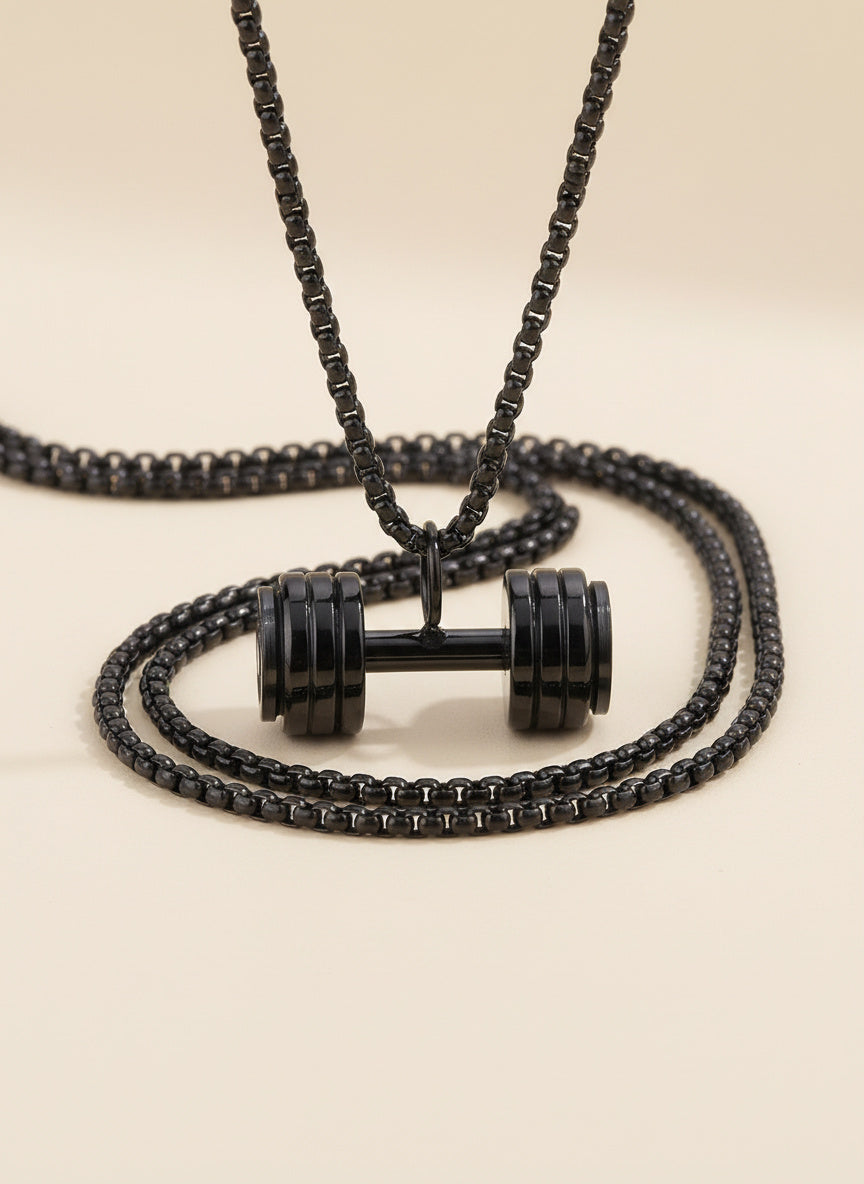 Atlas Dumbbell Pendant Necklace