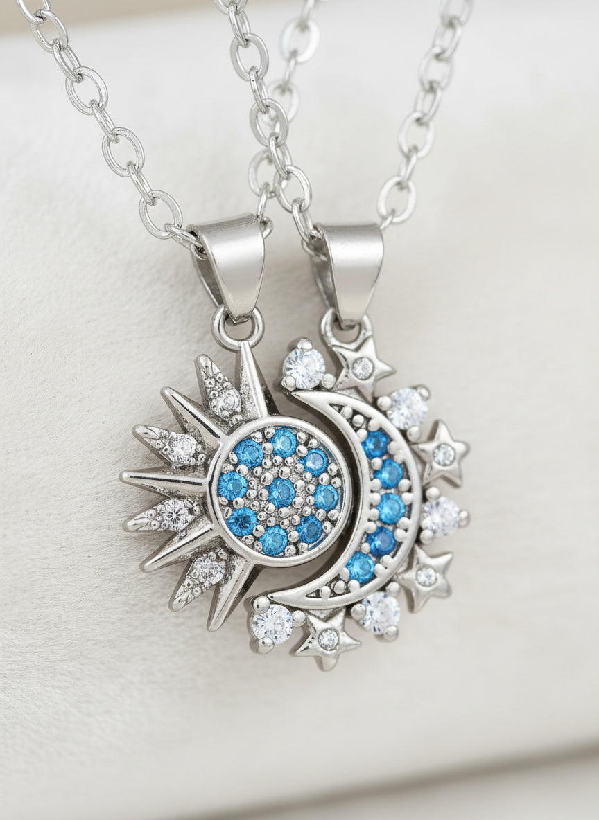 Magnetic Sun & Moon Connection Necklace Set (2 Pieces)