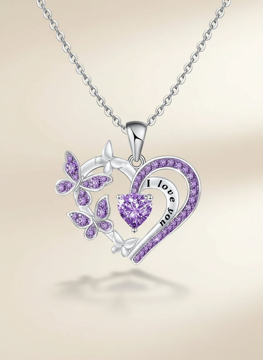 Amora Butterfly Heart Necklace