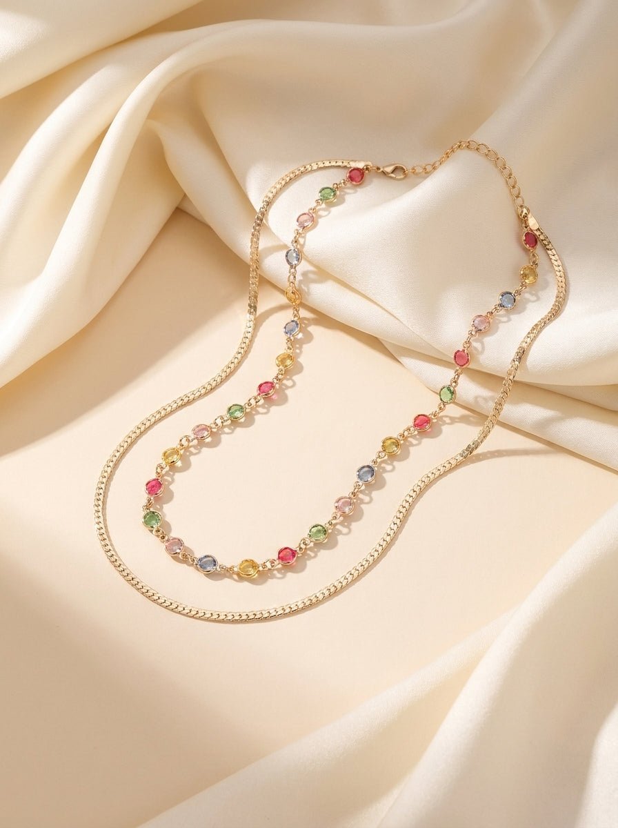 Geometric Layered Necklace — Everyday Statement - Myglova