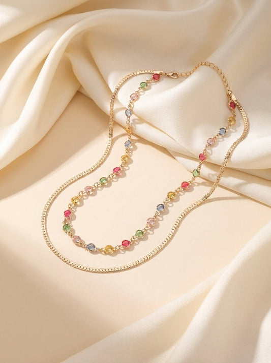 Geometric Layered Necklace — Everyday Statement - Myglova
