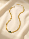 Geometric Stone Pendant Necklace — Layered Chai - Myglova