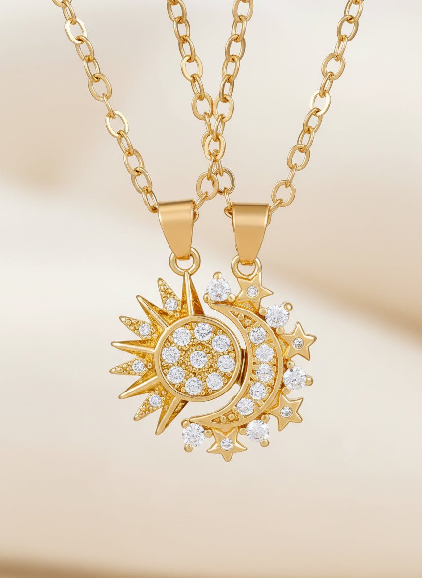 Magnetic Sun & Moon Connection Necklace Set (2 Pieces) - Myglova