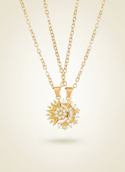 Magnetic Sun & Moon Connection Necklace Set (2 Pieces) - Myglova
