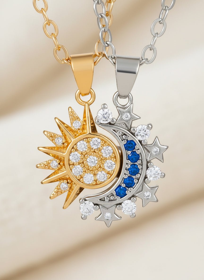 Magnetic Sun & Moon Connection Necklace Set (2 Pieces) - Myglova