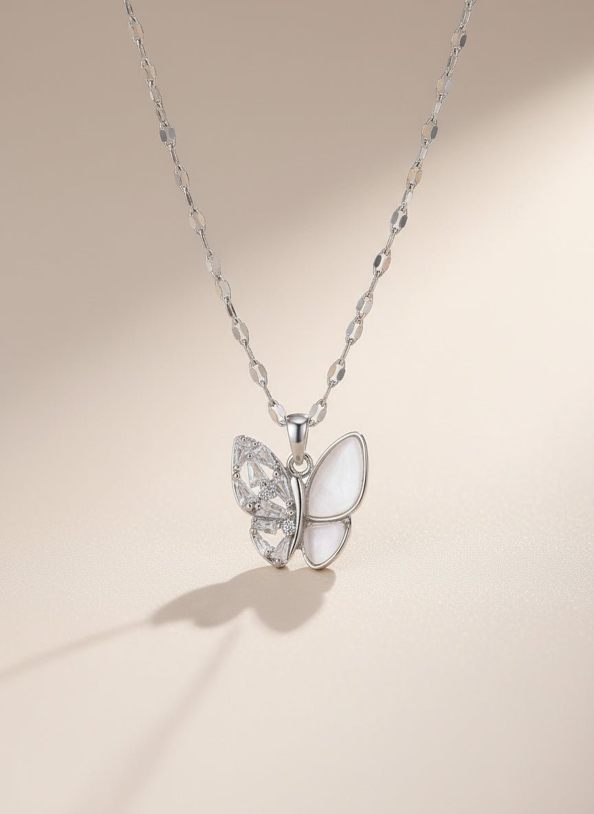 Opaline Butterfly Pendant Necklace - Myglova