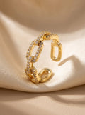 Pavé Chain Link Ring — Gold Plated - Myglova