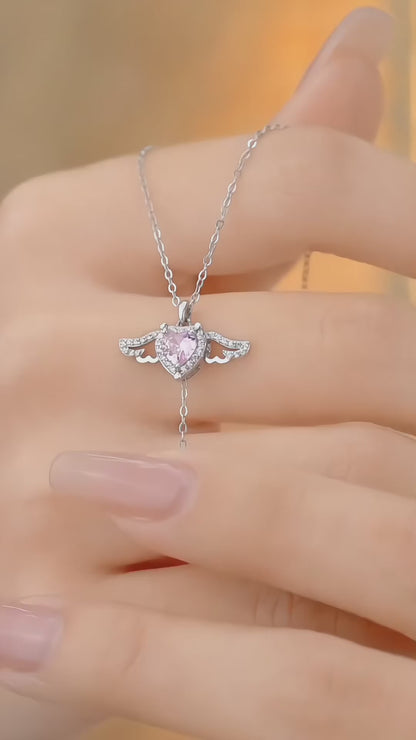 Angel Wings Heart Necklace