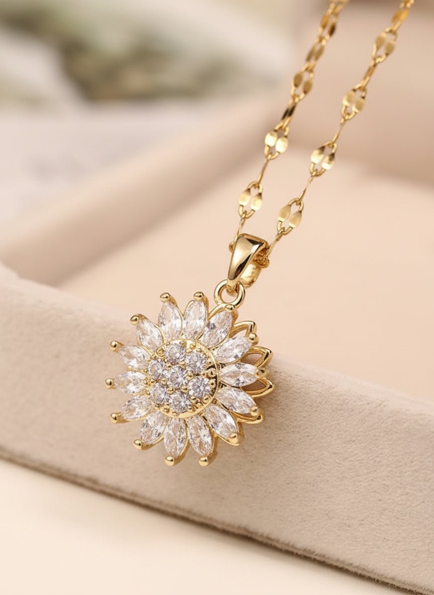 Solara Rotating Sunflower Necklace - Myglova