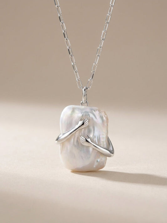 The "Eternal Embrace" Square Baroque Pearl Necklace - Myglova