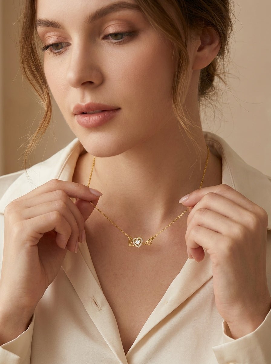 The "Modern Muse" Titanium Script Necklace - Myglova