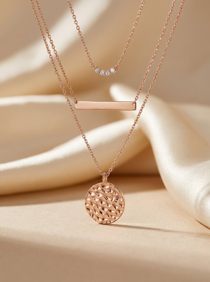 Triple Layer Pearl Layered Necklace — Plated - Myglova