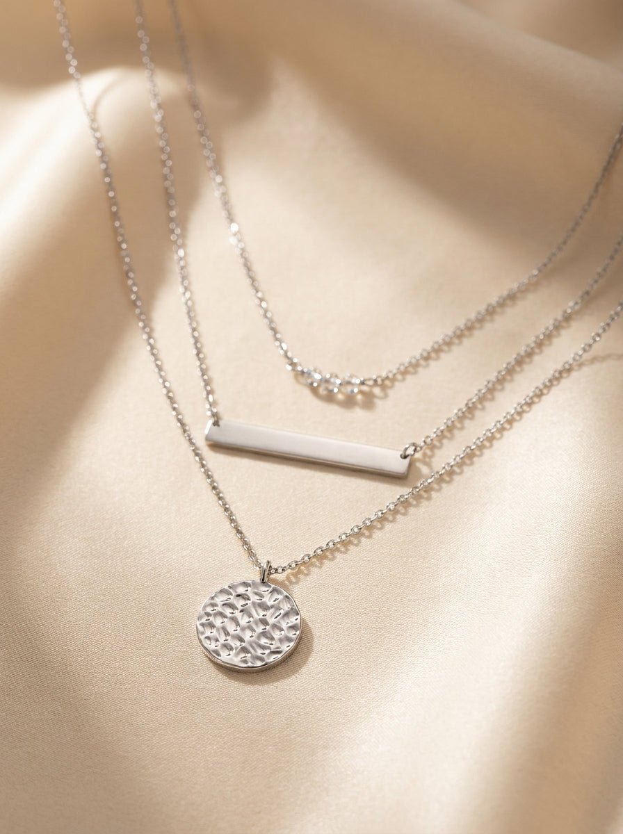 Triple Layer Pearl Layered Necklace — Plated - Myglova